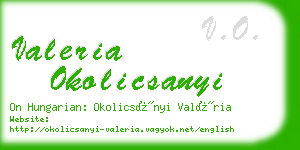 valeria okolicsanyi business card